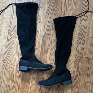 Black Over-the-Knee Women's Suede Boots — Size 9